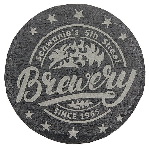 Create Memories with Your Own Text or Design on These Custom 4" Round Slate Coasters