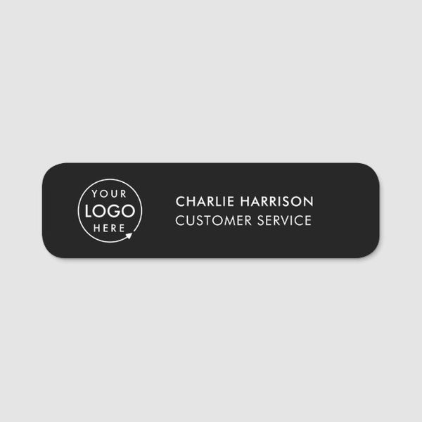 Company Logo | Custom Employee Staff Black Name Tag