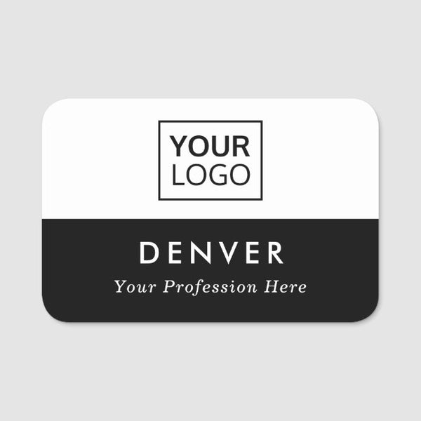 First name title logo black and white or any color name tag