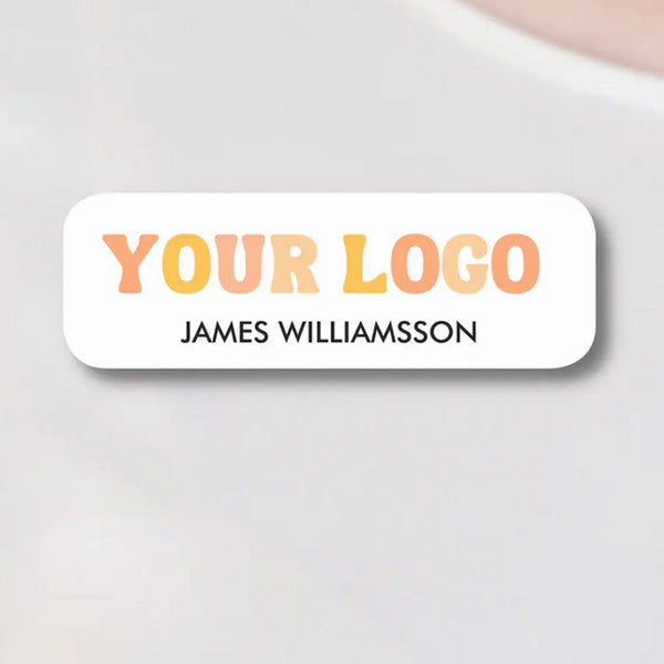 Employee Name Tag Custom Logo Magnetic Or Pin Back