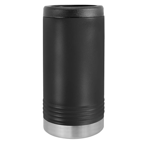 Custom Engraved Stainless Steel Beverage Holder for Slim Cans and Bottles  Black