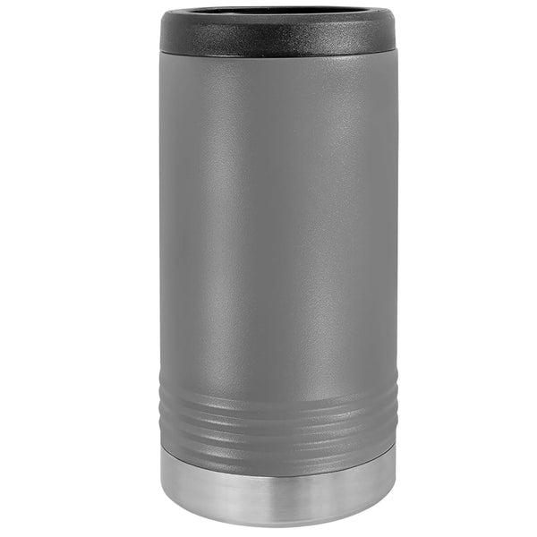 Custom Engraved Stainless Steel Beverage Holder for Slim Cans and Bottles Dark Gray