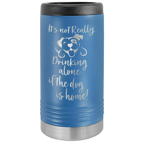 Custom Engraved Stainless Steel Beverage Holder for Slim Cans and Bottles Royal Blue